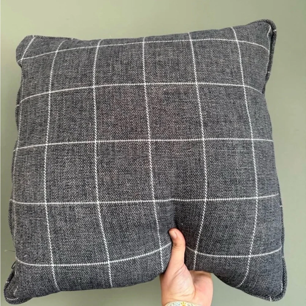Charcoal Plaid‎ Throw Pillows-NEW